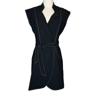C/MEO Collective Right Now Mini Wrap Dress Black Belted size XS